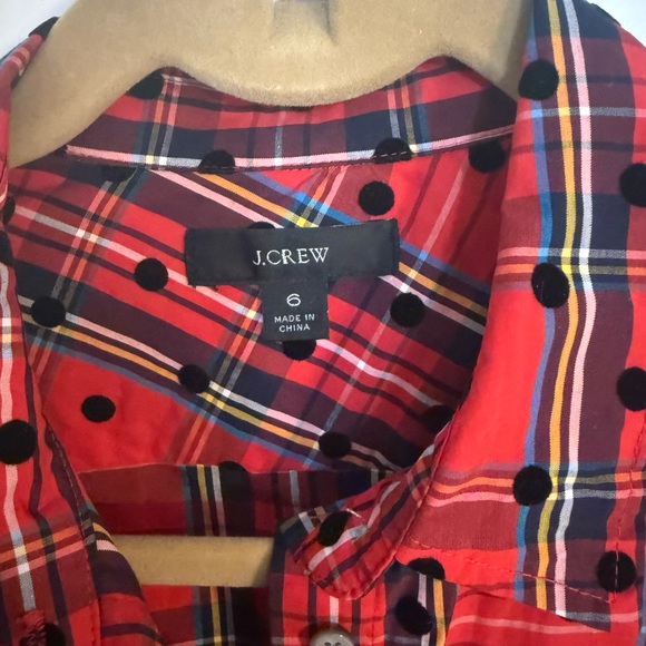 J. Crew Red and Black Plaid Button Down Shirt - Picture 6 of 7